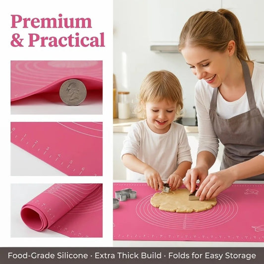 Extra Thick Silicone Dough Mat With Scales