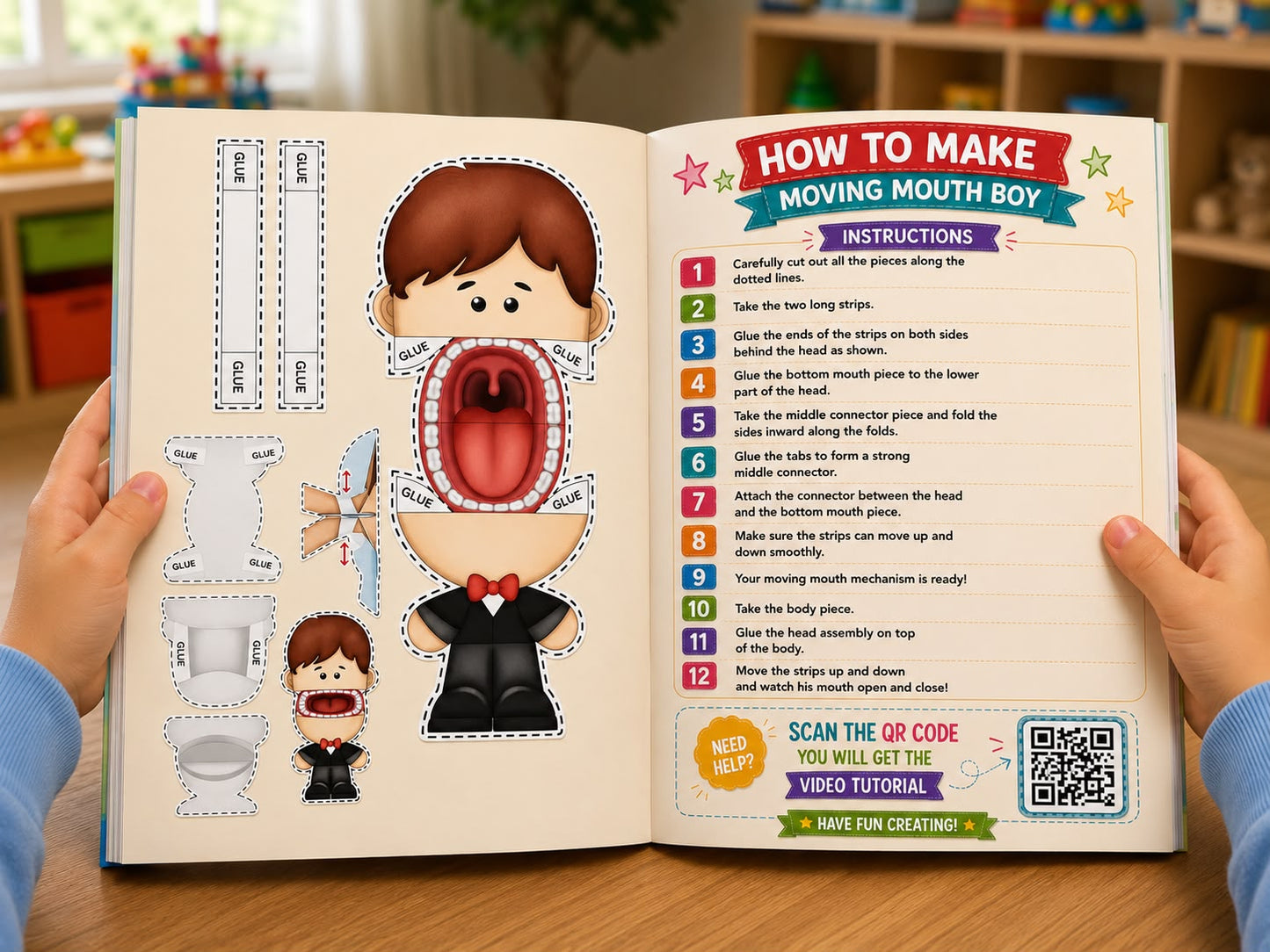 Move & Play Craft Book Easy DIY Moving Paper Cut Fold & Play Activities