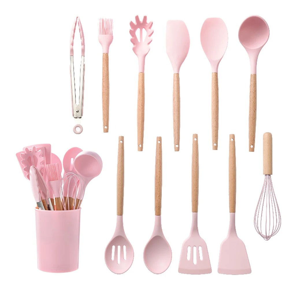 Silicone Utensils Kitchen Cooking Tool Set