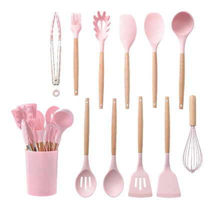 Silicone Utensils Kitchen Cooking Tool Set