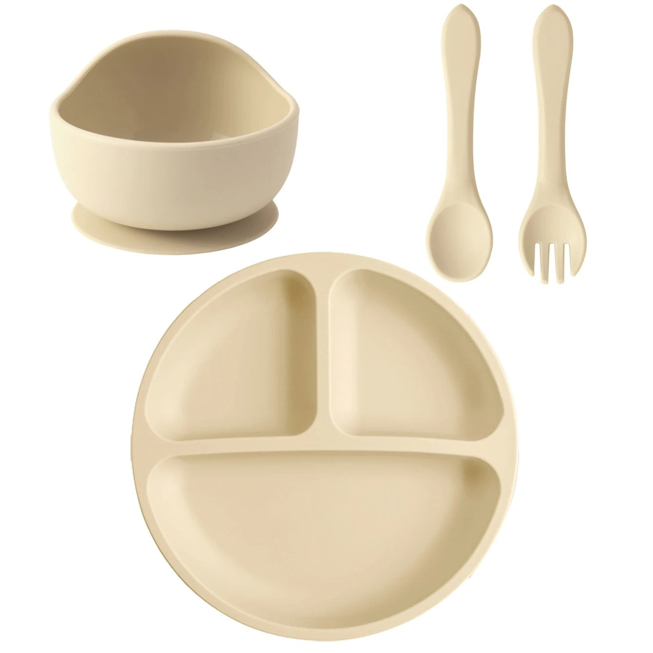 4PCS Baby Silicone Feeding Set