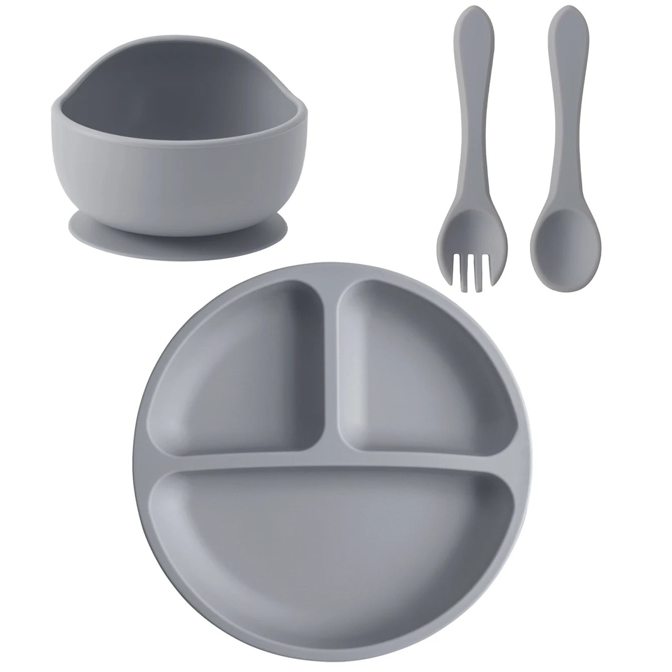 4PCS Baby Silicone Feeding Set