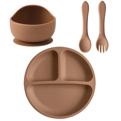 4PCS Baby Silicone Feeding Set