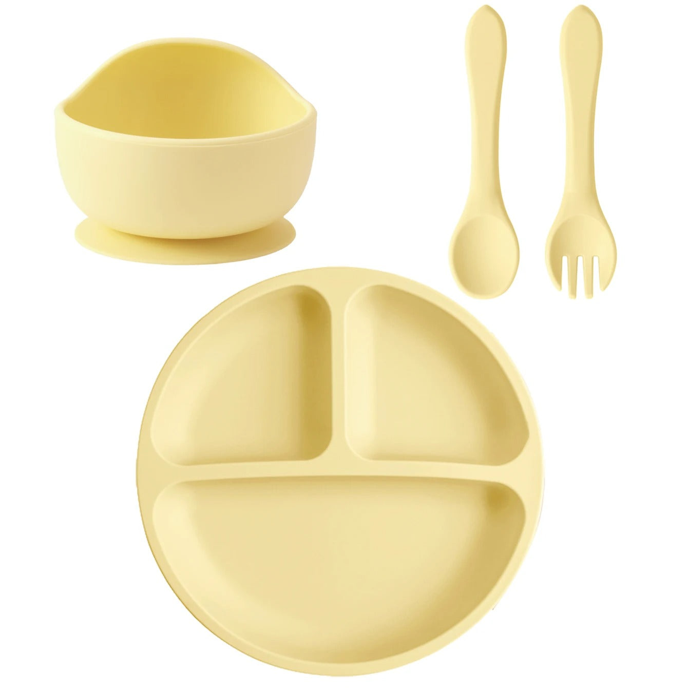 4PCS Baby Silicone Feeding Set