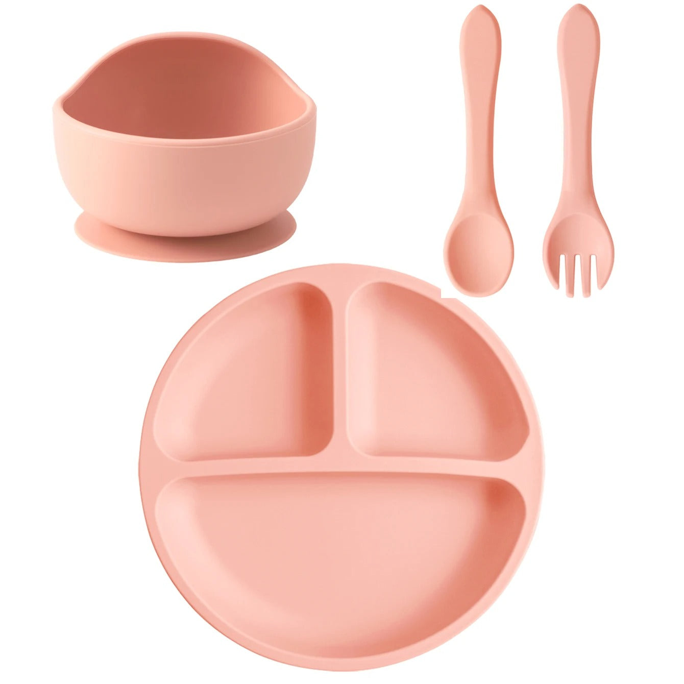 4PCS Baby Silicone Feeding Set