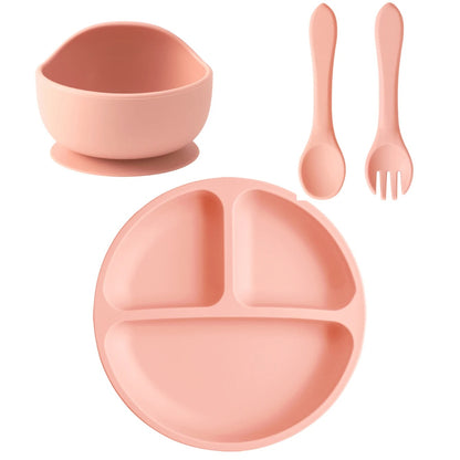 4PCS Baby Silicone Feeding Set