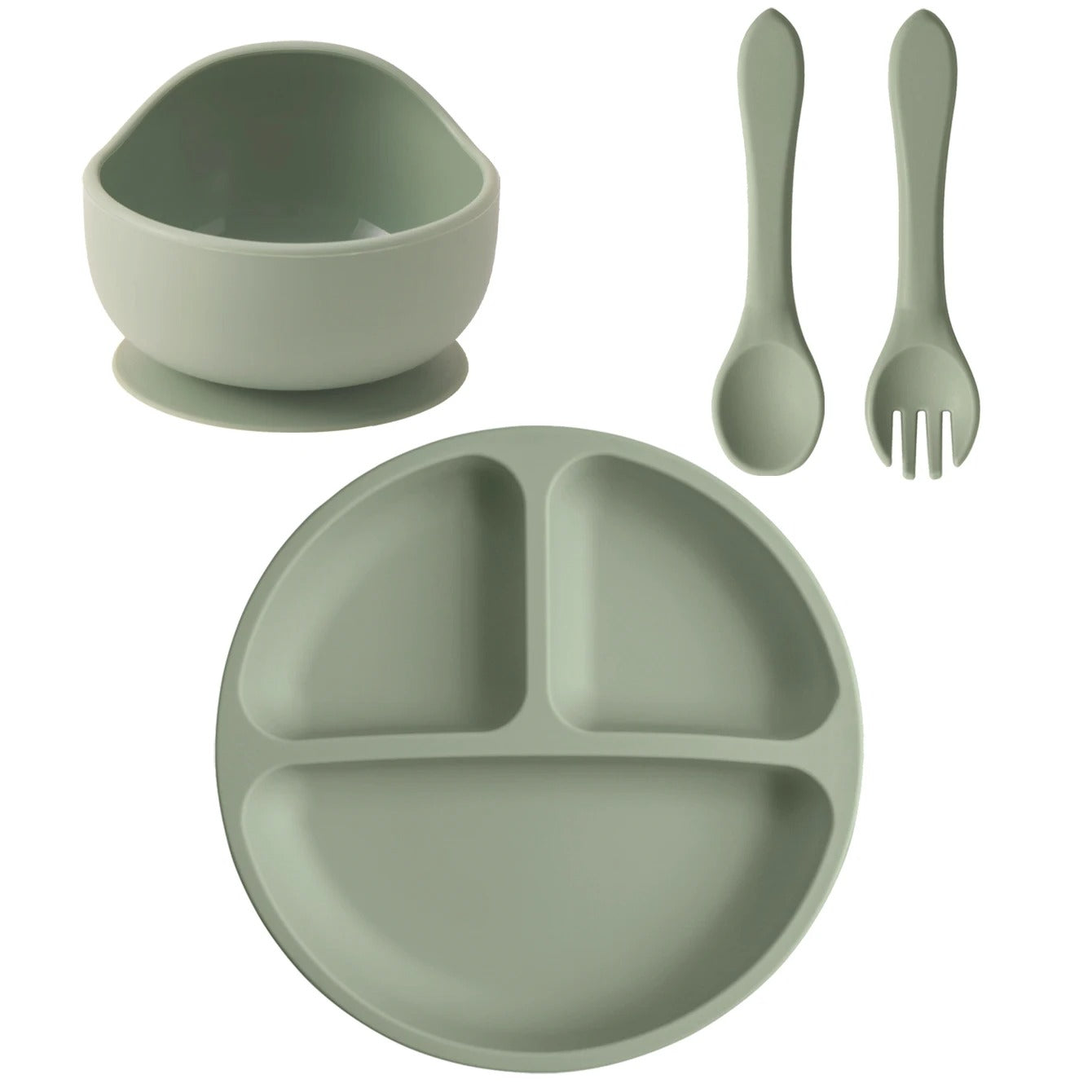 4PCS Baby Silicone Feeding Set