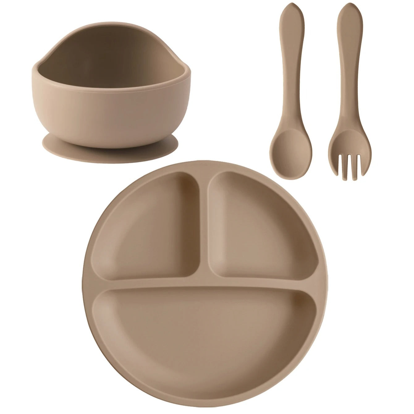 4PCS Baby Silicone Feeding Set