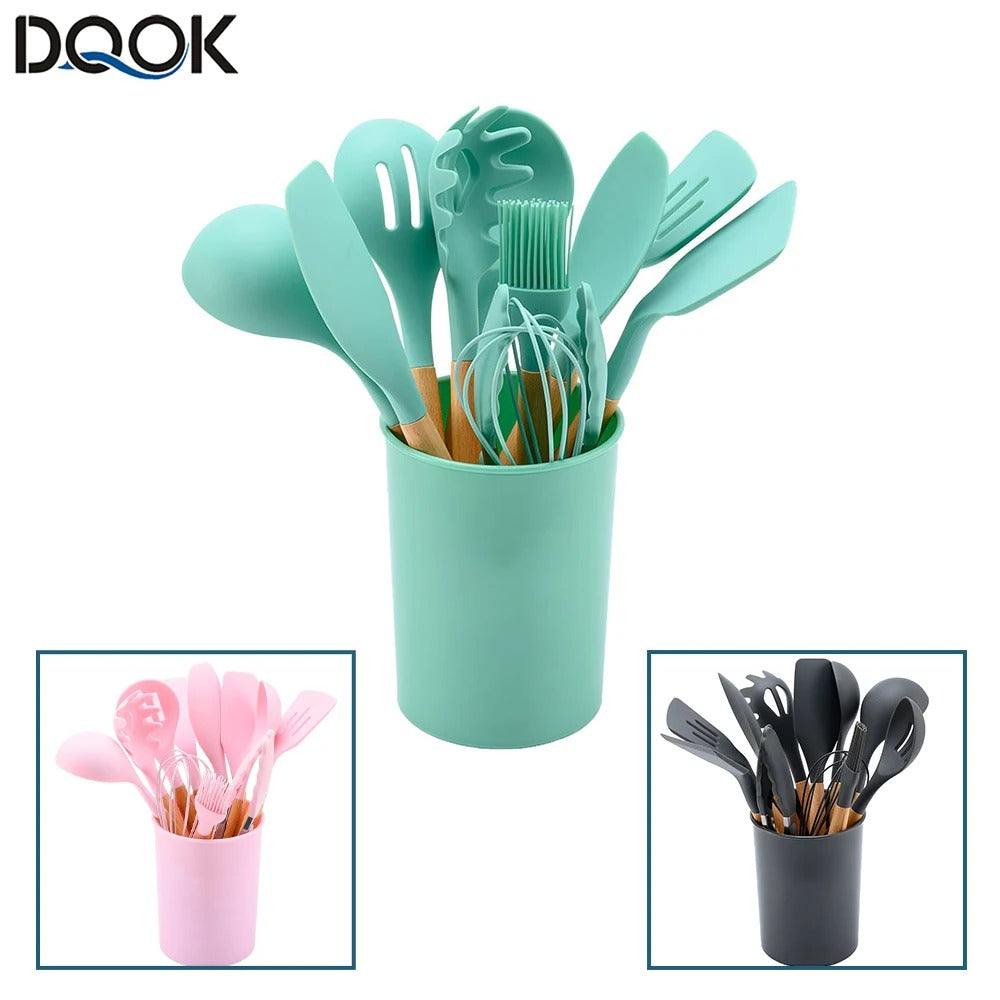 Silicone Utensils Kitchen Cooking Tool Set