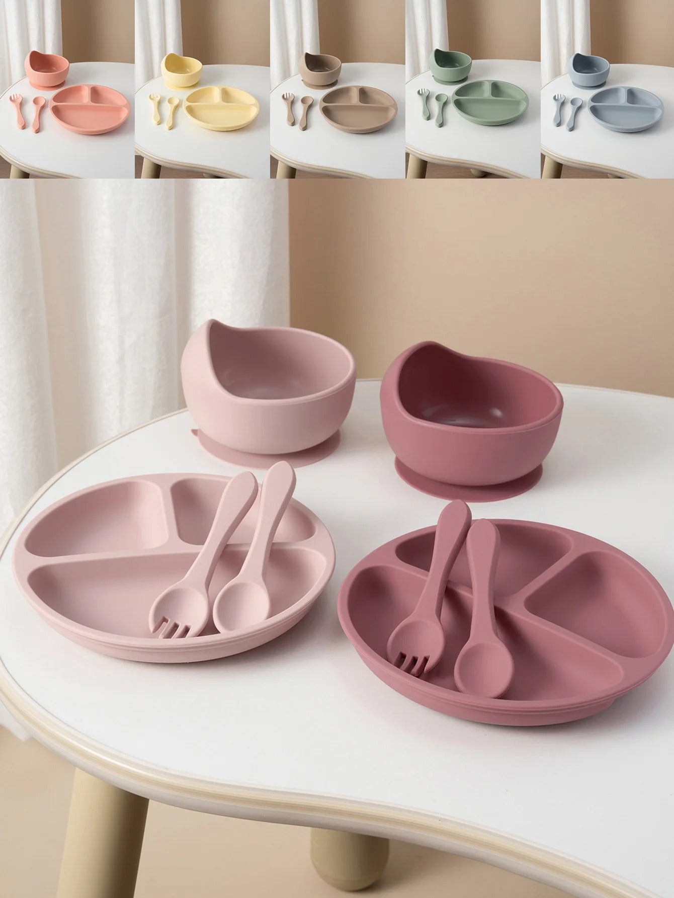4PCS Baby Silicone Feeding Set