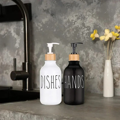 500ML White/Black Empty Container Hand & Dishes