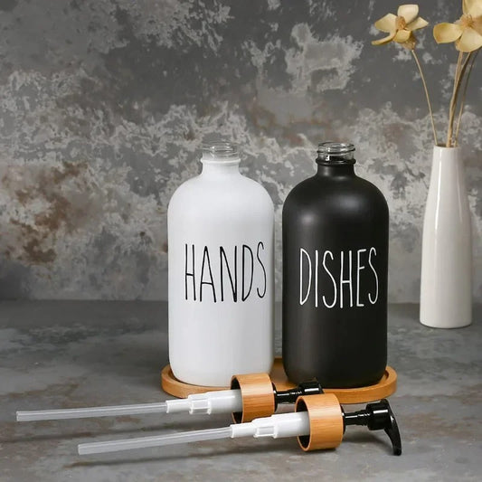 500ML White/Black Empty Container Hand & Dishes