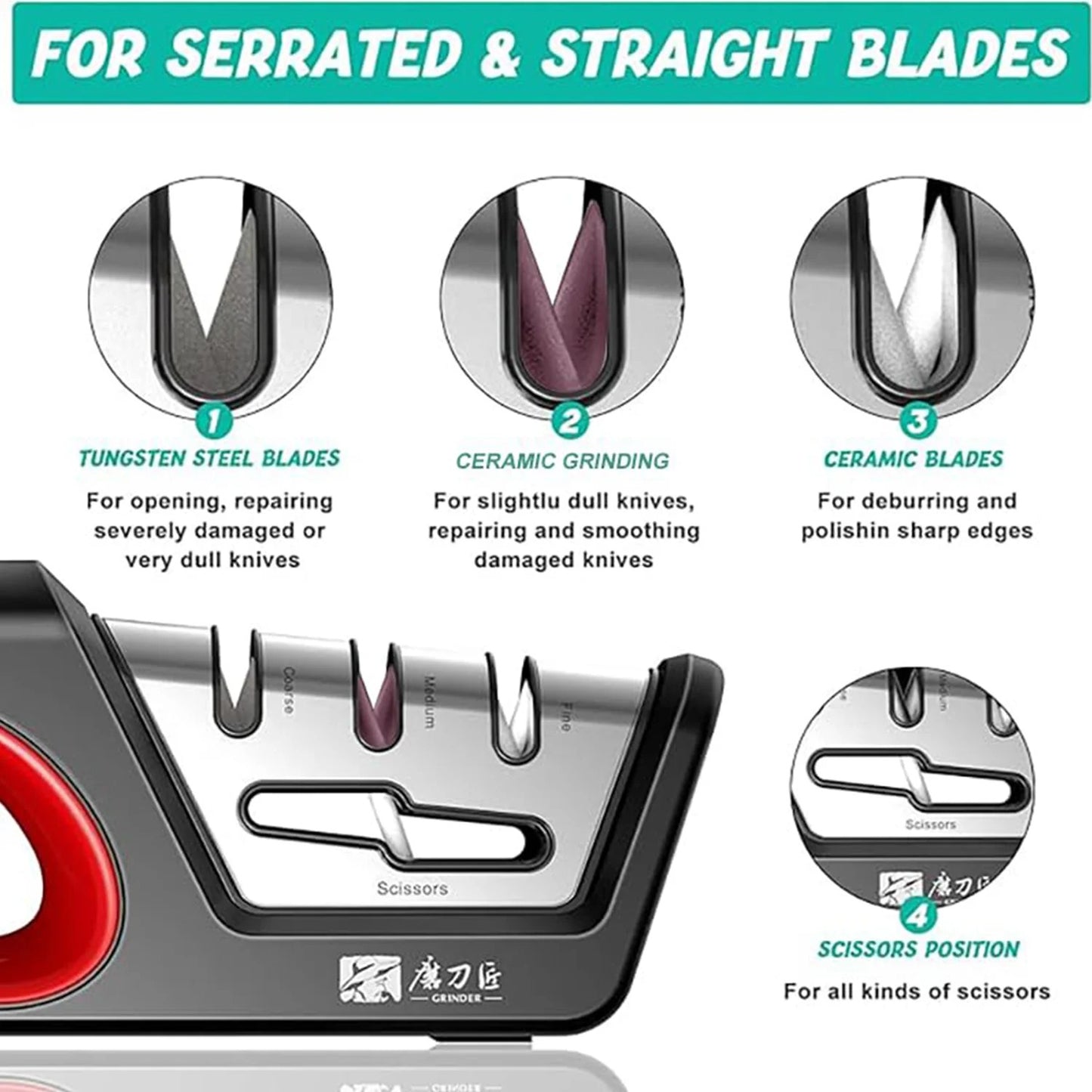 4 in 1 kitchen sharpener blade