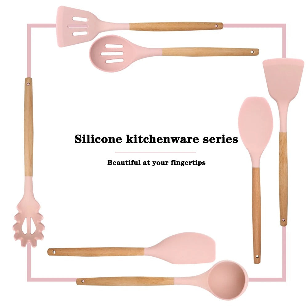 Silicone Utensils Kitchen Cooking Tool Set