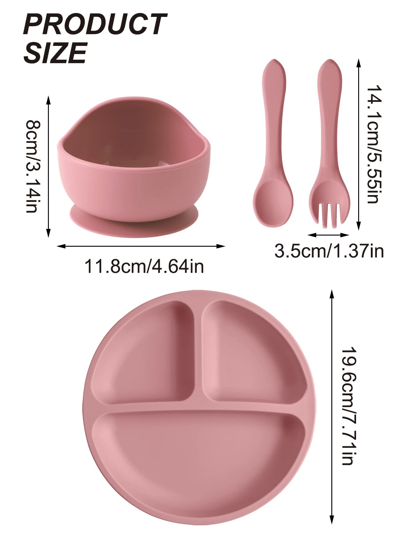 4PCS Baby Silicone Feeding Set