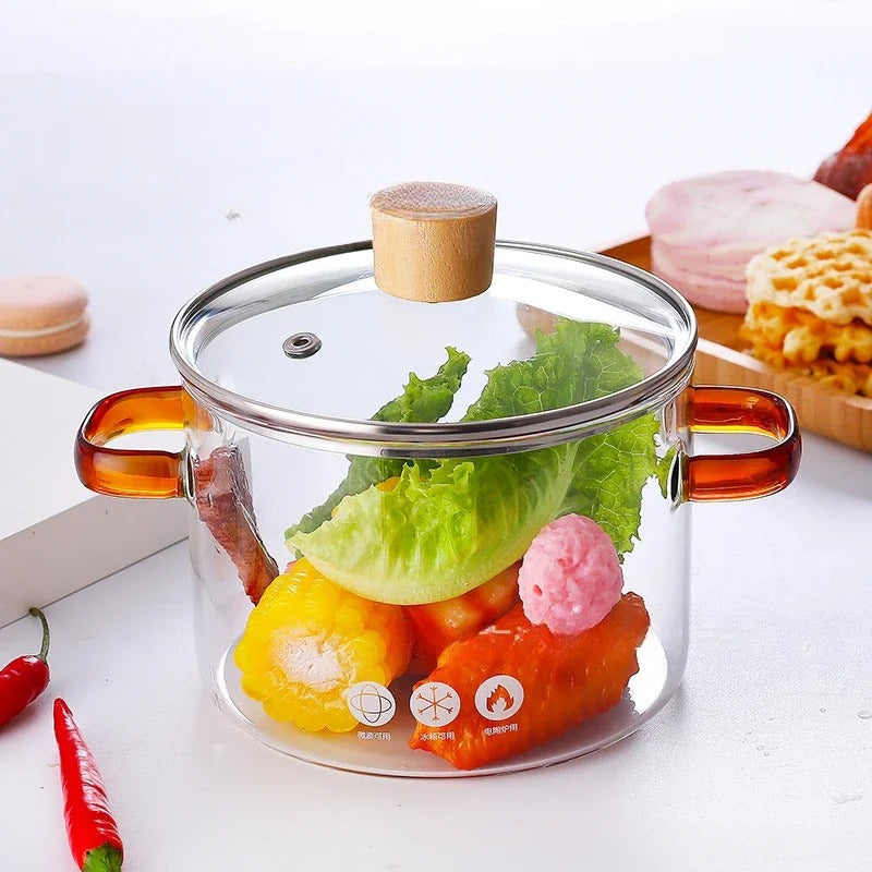 Transparent Glass Soup Pot