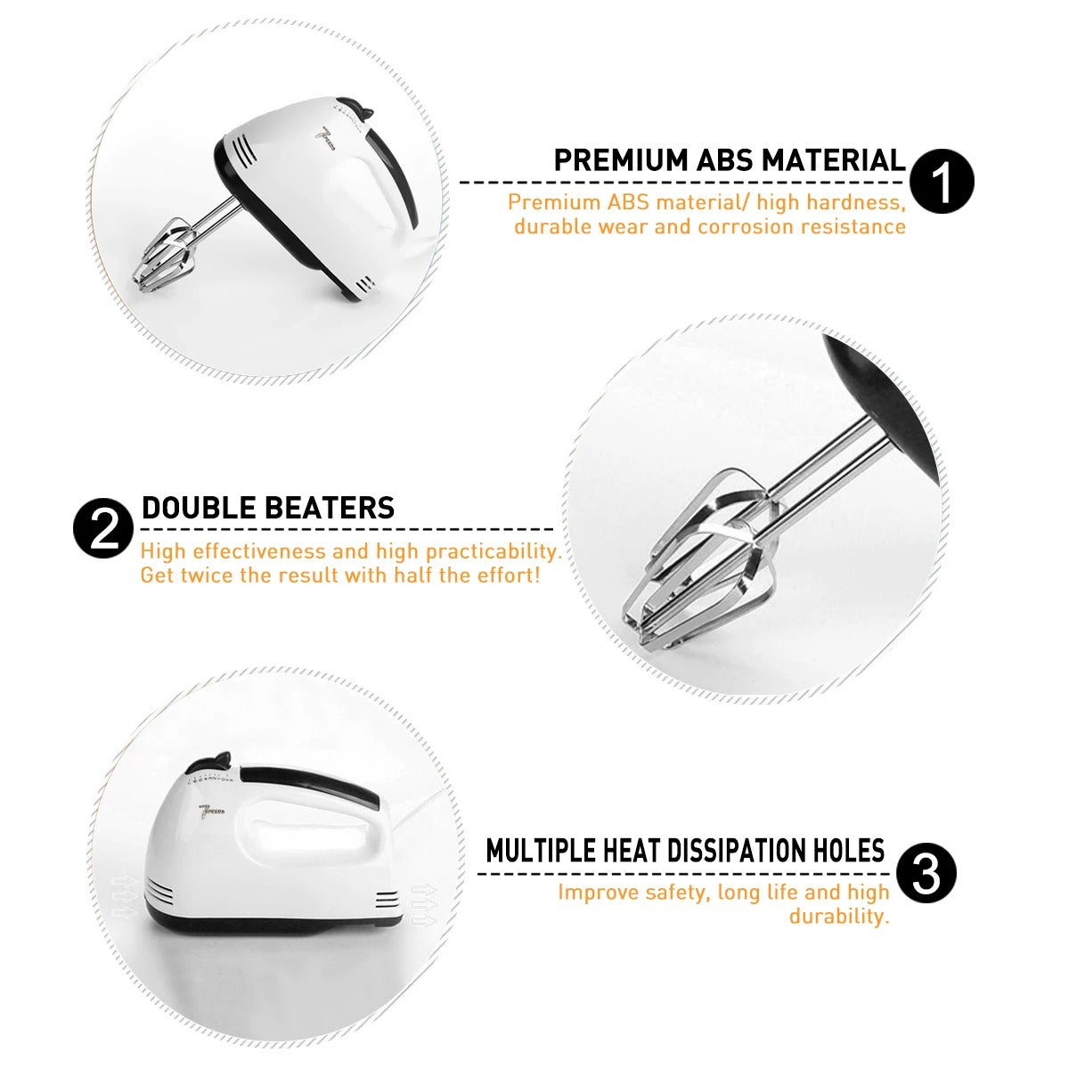 7 Speed Stainless Steel Egg-Whisk