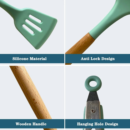 Silicone Utensils Kitchen Cooking Tool Set