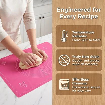 Extra Thick Silicone Dough Mat With Scales