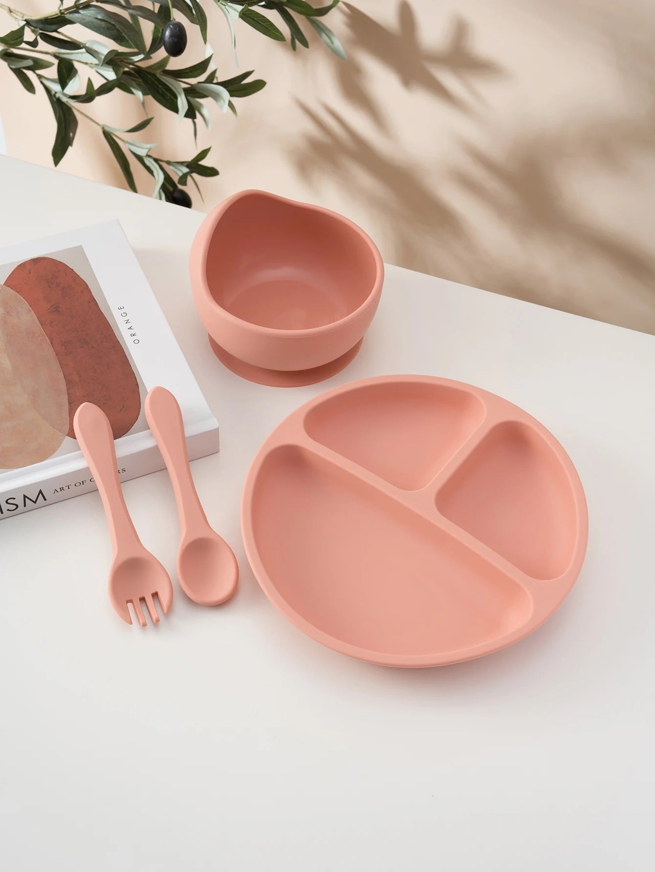 4PCS Baby Silicone Feeding Set