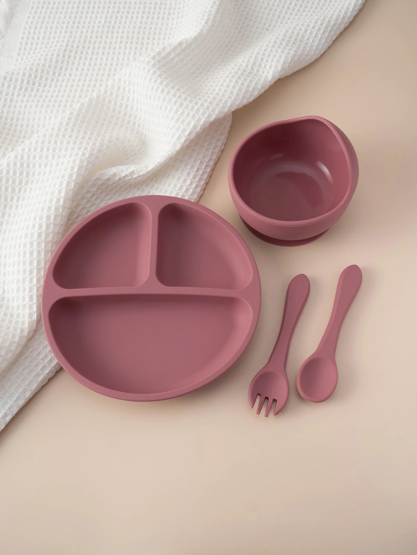 4PCS Baby Silicone Feeding Set