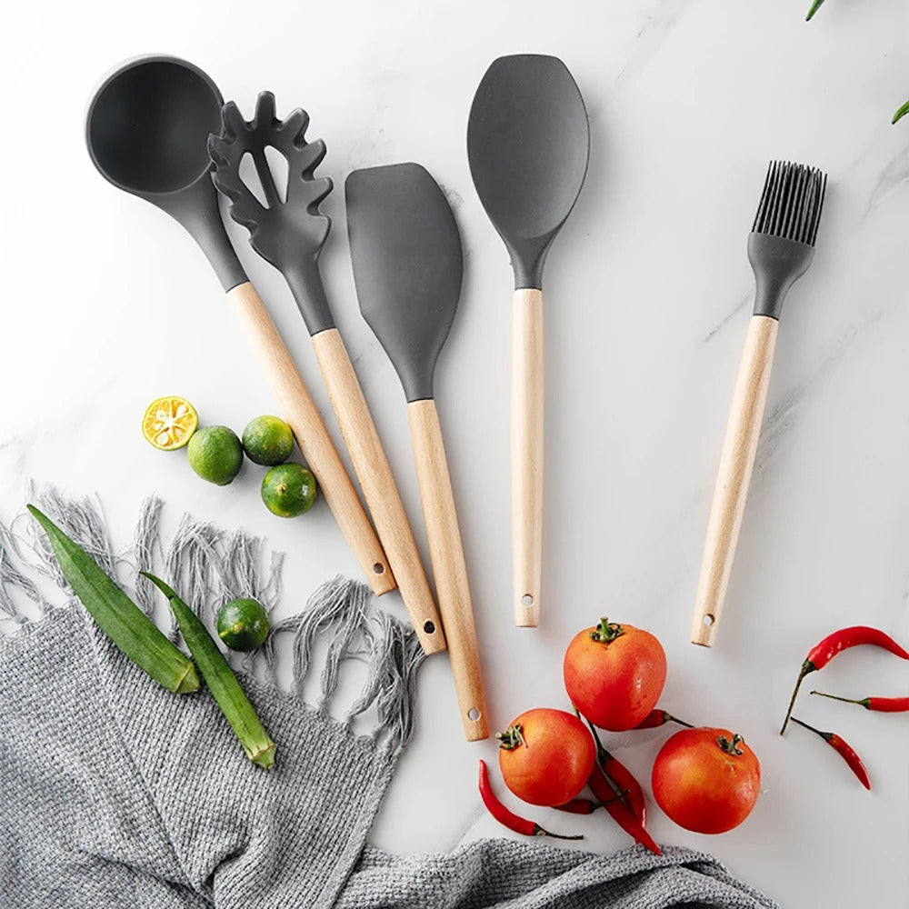 Silicone Utensils Kitchen Cooking Tool Set