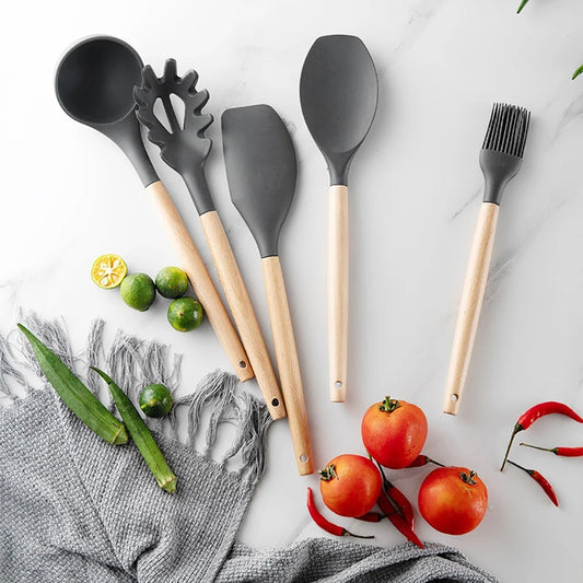 Silicone Utensils Kitchen Cooking Tool Set