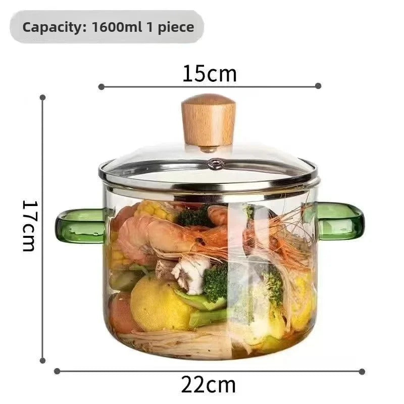 Transparent Glass Soup Pot